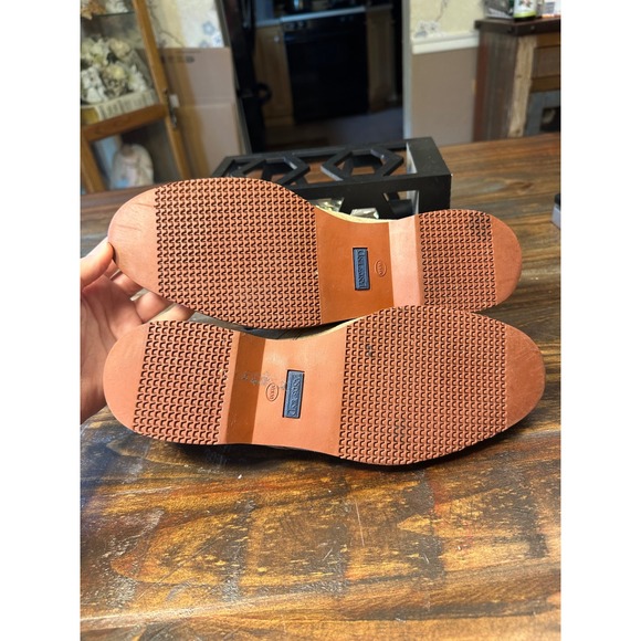 Lands End Suede Derby Shoes Mens 9‎ 1/2 Wide Tan Oxfords - Picture 8 of 9